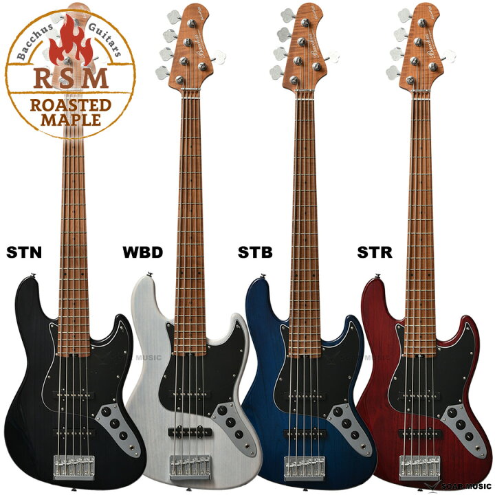 楽天市場】Bacchus バッカス 5弦ベース WL5-ASH/RSM ローステッド 