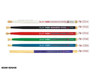 Play Wood �v���C�E�b�h �}�[�`���O �X�e�B�b�N PM-S701-706C Marching Stick �h���� �X�e�B�b�N 1�y�A 2�{�g PLAYWOOD �}�[�`���O�p �o�` �h�����X�e�B�b�N