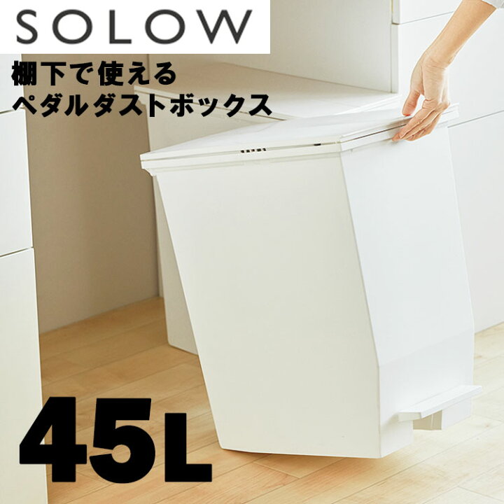 楽天市場 Solow ソロウ ペダルオープンツイン45l ゴミ箱 ダストbox 開閉 ペダルペール 角型 分別 ゴミ箱 おしゃれ モダン 北欧 棚下 キッチン 大容量 キャスター付 45l リス Sobani