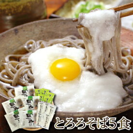 【7/10限定 店内全品に使えるクーポン配布中】グルメ大賞受賞！本格とろろ芋をかけるだけ「とろろそば5食」越前そば とろろそば 生そば 越前そばの里 挽きぐるみ 送料込み