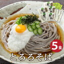 グルメ大賞受賞！本格とろろ芋をかけるだけ「とろろそば5食」越前そば とろろそば 生そば 越前そばの里 挽きぐるみ 送料込み