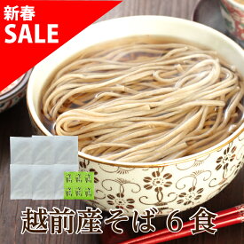 ＼新春SALE！／福井県産そば粉使用！「越前産そば6食」甘みが断然違う当店でしか味わえない 越前そば 越前そばの里 生そば 挽きぐるみ