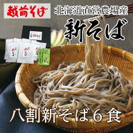 新そば 贈り物 ＼令和8年秋収穫♪／ 北海道 直営農場産 「八割新そば6食」そば通が唸る越前八割そばを新…
