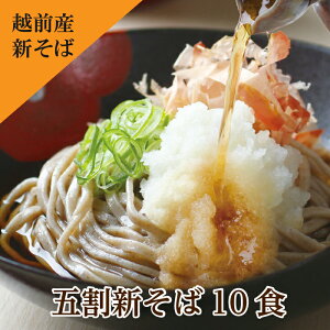 【早得P5倍!10月いっぱい】新そば 贈り物 \令和7年秋収穫♪/越前産新そば!【直営農場産五割新そば】お歳暮 送料込 蕎麦 そば 生そば 越前そば 武生製麺 自家栽培 つゆ付 贈り物 25年産