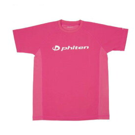 【あす楽対応】phiten(ファイテン)　NEWカラー　RAKUシャツSPORTS(SMOOTH DRY) 半袖 ロゴ入り　ピンク/白ロゴ　3120JG3580　ユニセックス