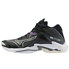 mizuno ミズノ バレーボールシューズ WAVE LIGHTNING Z8MID ウエーブライトニングZ8ミッド V1GA240552 ブラック×シルバー ミッドカット インシューズ 24SS 体育館 軽量 ミズノエナジー【SS2406】