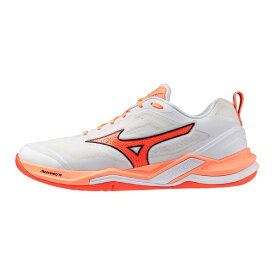 ミズノ MIZUNO ハンドボールシューズ ウエーブステルスエリート X1GA266080 ホワイト×コーラル インシューズ 体育館用 26aw
