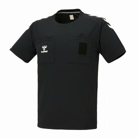 ヒュンメル（hummel）ハンドボールレフリーシャツ 審判用シャツ 審判用ウェア22aw ブラック 半袖シャツ Tシャツ HAK3005-90