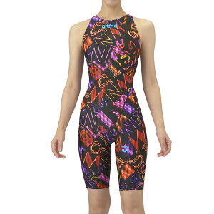 アリーナ (arena) 水泳 競泳用水着 WA承認 レーシングワンピーススパッツ オープンバック ハーフレッグ レディース (25aw) ブラック×ピンク S-XO AS5FRC61L-BKPK 返品交換不可