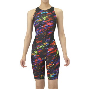 アリーナ (arena) 水泳 競泳用水着 WA承認 レーシングワンピーススパッツ オープンバック ハーフレッグ レディース (25aw) ブラック×レッド S-XO AS5FRC63L-BKRD 返品交換不可