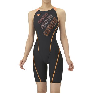 アリーナ (arena) 水泳 競泳 練習用水着 タフスーツ トレーニングワンピーススパッツ オープンバック ハーフレッグ レディース (25aw) ブラック×オレンジ SS-O AS5FWM24L-BKOR 返品交換不可