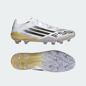 アディダス (adidas) サッカー スパイク シューズ F50 ELITE HG/AG JAPAN メンズ (25ss) 白×黒×金 土/人工芝用 JR1701