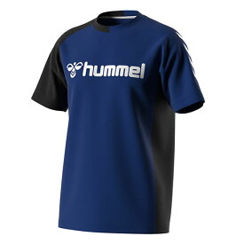 ヒュンメル (hummel) ハンドボール ウエア プラクティスシャツ プラシャツ 半袖Tシャツ メンズ (23ss) Gブルー×ブラック HAP1188-6990【SALE】【SS240650】
