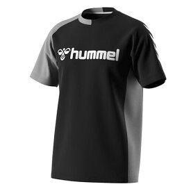 ヒュンメル (hummel) ハンドボール ウエア プラクティスシャツ プラシャツ 半袖Tシャツ メンズ (23ss) ブラック×グレー HAP1188-9095【SALE】【SS240650】