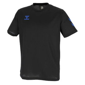 ヒュンメル (hummel) ハンドボール ウエア ドライTシャツ 半袖Tシャツ プラシャツ (24ss) クロ×Dブルー HAY2133-90669