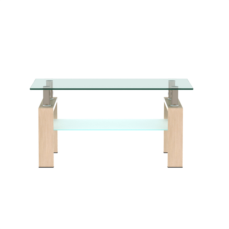 ふるさと納税 センターテーブル6mm強化ガラス ガラスセンターテーブル 長方形の客間テーブル サイドテーブル