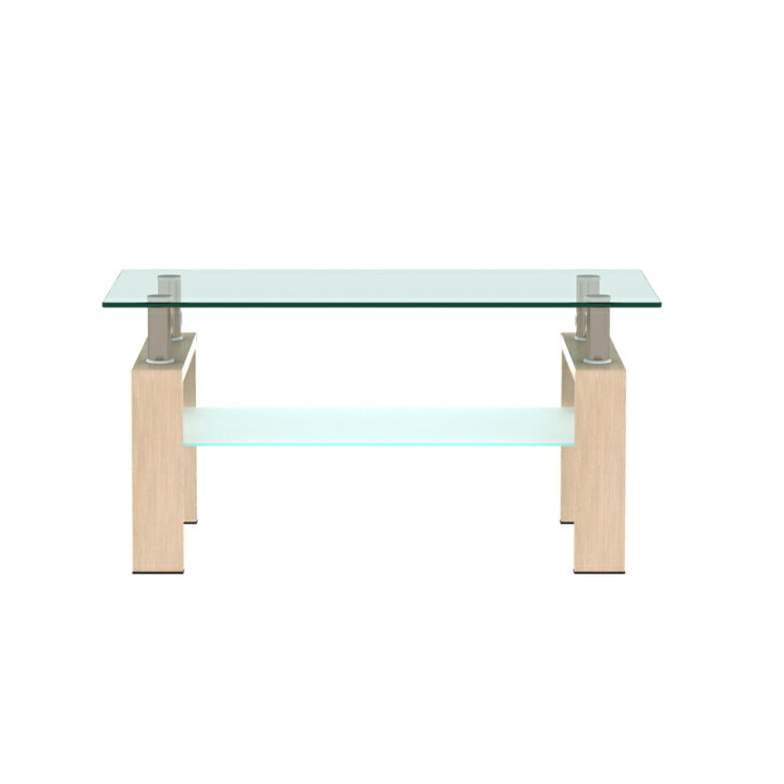 長方形の客間テーブル ガラス センターテーブル センターテーブル 6mm強化ガラス ローテーブル オシャレ