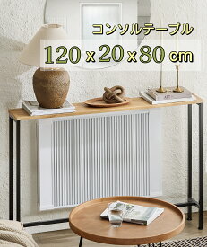SoBuy SoBuy 玄関テーブル コンソール サイドテーブル おしゃれ 幅120×奥行き20×高さ80 コンソールテーブル スリム 飾り棚 北欧風 玄関収納 省スペース 玄関 棚 オープンラック 細長い (淡い木目調/FSB19-L-E)