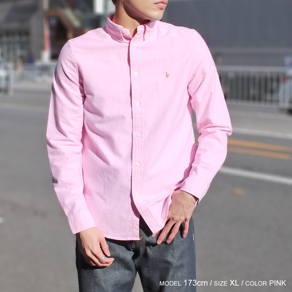 ラルフローレン BDシャツ カラーポニー 刺繍ロゴ ワンポイント ピンク 