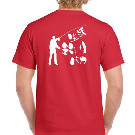 ■お祝いTシャツ■還暦Tシャツ（赤）■生涯釣りバカ■スタンダードTシャツ■綿100％■サイズ S〜4L■フィッシング■太公望■おもしろTシャツ■半袖