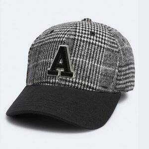 AEROPOSTALE�i�G�A���|�X�e�[���j��HOUNDSTOOTH LETTER ADJUSTABLE HAT��BLACK���t���[�T�C�Y���L���b�v�����A�����K�i���S���t��e�j�X�ɂ��������߁I