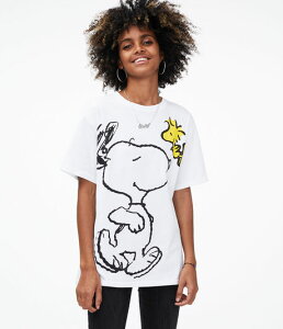AEROPOSTALEiGA|Xe[jTVcSnoopy & Woodstock Boyfriend Graphic Tee fB[XsAKiStejXɂ߁I