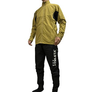 アスレタ ATHLETA 裏地付きストレッチウインドジャケット & 裏地付きストレッチウインドパンツ ゴールド×ブラック サッカー フットサル ウインドブレーカー 02377-58-02378-70