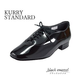 シューファクトリー・ブンゾー（栗林製靴店）【KURRY STANDARD】ブラックエナメル／2．5cmヒール／メンズスタンダードシューズ