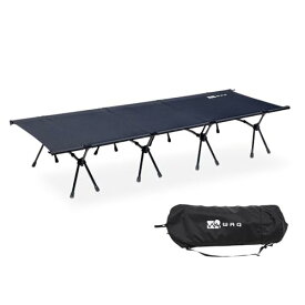 WAQ 2WAY WIDE COT 2WAYワイドコット コット キャンプ用コット キャンプベッド 幅広ハイロー 折りたたみ 幅80cm (BLACK(ブラック) - 600Dシート)