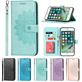 Eastwave アイフォンSE 2022 第3世代 ケース 手帳型 for iPhone SE 2020 / 8 / 7 手帳型 財布型 カバー手帳 ストラップ付き フラワープリント PUレザー カード収納 横置きスタンド 機能 内蔵マグネット?