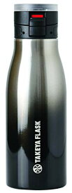タケヤ公式 ステンレスボトル 500ml 保温保冷 トラベラー17 水筒 TAKEYA FLASK 直飲み ワンタッチ開閉式 収納式 キャリーハンドル シリコーンパッド タケヤフラスク TAKEYA クロームブラック