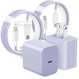 iPhone 充電器 純正 20W PD 急速 [2個セット/Apple MFi・PSE認定] USB C - Lightning ケーブル 2m付き Type C スマホ 電源アダプター タイプC アイフォン充電器 iPhone14/13/12/11/X/XS/XR/8/7/SEシリーズPhone/iPad/ その