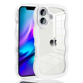 [JOOBOY] iPhone16 用 ケース クリア 透明 波型 うねうね TPU 韓国 かわいい ウェーブ ソフト 滑り止め 薄型 軽量 耐衝撃 女性 人気 おしゃれ ストラップホール付き 対応 アイフォン16 携帯電話 カバ