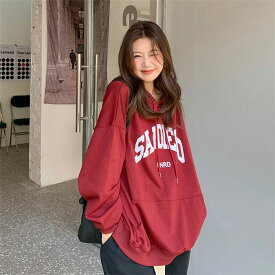 【期間限定10％OFF発行中】パーカー トップス Tシャツ レディース 長袖 大きめ 体型カバー オーバーサイズ 春 秋 冬 長袖 ロングパーカー おしゃれ ゆったり 韓国 婦人服 フード付き コットン トップス アウトドア カジュアル 部屋着 シャツ 学生 20代30代40代