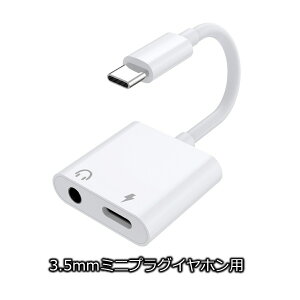 iPhone16対応 2in1 イヤホン変換アダプター USB Type-C オーディオ変換アダプター 充電可能 USB-C to 3.5mm イヤホンジャック マイク ステレオ 音声タイプc 変換 ケーブル スマートフォン タブレット and