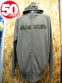 ≪1万円以上で送料無料≫addnine zip up hooded sweat parka allsucks zip hood khaki 【XL】(AW0009)