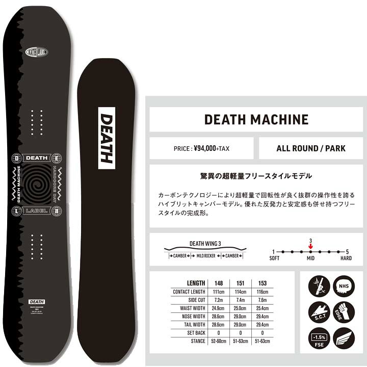 楽天市場】22-23 DEATH LABEL デスレーベル DEATH MACHINE デス 