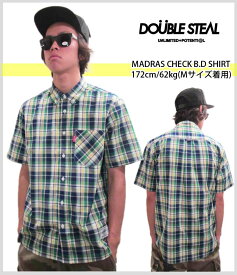 ≪30%OFF≫≪一万円以上で送料無料≫DOUBLE STEAL MADRAS CHECH B.D SHIRTS 【GREEN】【M】742-35005