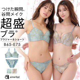 【MAX20％OFFクーポン】ブラジャー ショーツ セット リノフラワー 超盛ブラ(R) ブラジャー&ショーツ(下着 レディース 脇高ブラ 盛ブラ 女性 脇肉 脇高 背肉 谷間 可愛い ブラショーツ ブラセット セクシー 超盛りブラ レース 花柄 刺繍 パンティー スッキリ 上下 盛り)