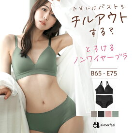 18日限定 抽選でPバック【セール 22％OFF】ブラジャー ショーツ セット とろける ノンワイヤー ブラジャー&ショーツ(下着 女性 レディース ブラセット ブラショーツ ワイヤレスブラ かわいい下着 ランジェリー 可愛い ブラトップ インナー 楽 楽ちん 旅行 シンプル 低反発パ