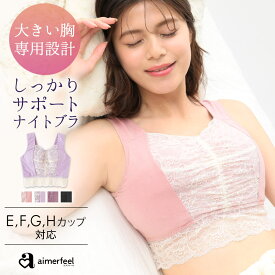 【セール 特別価格】ブラジャー 大きいサイズ しっかり美胸 夢ごこち 綿混 ナイトブラ 単品ブラジャー(グラマーサイズ)(下着 女性 レディース ブラ ノンワイヤー 大きいブラジャー FGHカップ 夜用 おやすみブラ 寝るとき かわいい下着 Gカップ Fカップ Hカップ レース ノン