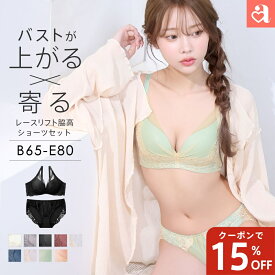 【15%OFFクーポン】ブラジャー ショーツ セット レースリフト 脇高 ブラジャー&ショーツ ( 下着 レディース 女性 ブラショーツ ブラ&ショーツセット ブラ ブラセット 脇肉 補正下着 セクシー 可愛い パンティ 上下 ブラジャーショーツ レース ブラショーツセット 脇高ブラ
