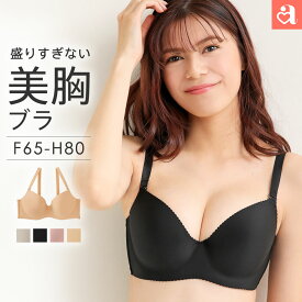 福A【今の価格5/10まで★価格改定前に！】ブラジャー 大きいサイズ 美胸ブラ 単品ブラジャー (FGHカップ)(下着 レディース ブラ シームレス ひびきにくい 女性 シームレスブラ Tシャツブラ 脇肉 脇高ブラ 縫い目なし 黒 Gカップ Hカップ F80 F65 ベージュ Fカップ)