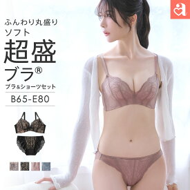 【クーポンで15％OFF】ブラジャー ショーツ セット 盛り Lace ソフト超盛ブラ(R) ブラジャー&ショーツ (女性 下着 レディース ブラショーツ 小胸 超盛ブラ 盛りブラ 谷間 超盛 寄せ 上げ 補正下着 盛ブラ ブラ 盛れるブラ 超盛りブラ パンツ レース バスト セクシー