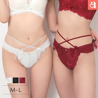 福C【クーポンで20%OFF】クロスレースリボン ハーフバックショーツ(下着 女性 パンツ レディースショーツ…