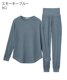【セール 28%OFF】部屋着 セットアップ ふんわりワッフル 腹巻付き 上下セット(レディース 女性 ルームウエア ワッフル生地 ナイトウェア ルームウェア 無地 腹巻 冷え防止 パジャマ 寝間着 ナイトウエア リラックスウェア セット 可愛い 長袖 寝巻き)