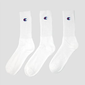 Champion（チャンピオン）【フルパイル】フルレングスソックス 3PACK WHITE（CMSCH001, CMSCY001）