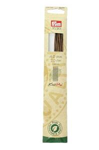 《Prym》プリム・1530 あみ針 四角棒針 5本入 ナチュラルウッド・ダブルポイント ※個別販売※ 全長:20cm/(4.0/4.5mm) あみ針 編み物 四角形 224164-224165 Knit Pro ニットプロ キュ