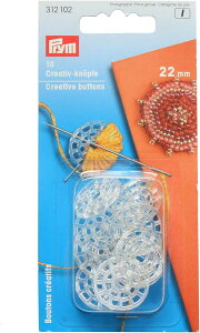 《Prym》プリム ドイツボタンクリエイト(小)直径22mm 10個入り 312 102手作り ボタン 釦 手芸 ハンドメイド 縫製パーツ アクセサリー ビーズ ブローチ 刺繍