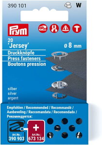 《Prym》プリム ヴァリオ ジャージー スナップボタン  8 mm シルバー リフィル リング型 390101 レザー クラフト 革 デニム ハンドメイド 手芸  スタッズ  パーツ ベルト
